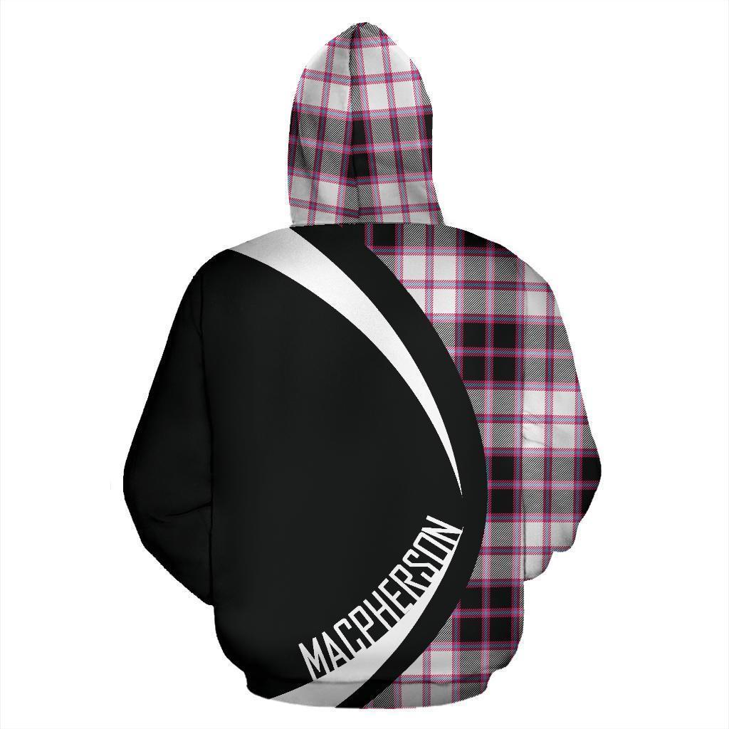 Printivon Macpherson Hunting Modern Tartan Crest Hoodie Circle Style