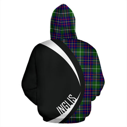 Printivon Inglis Modern Tartan Crest Hoodie Circle Style