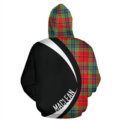 Printivon Maclean Of Duart Modern Tartan Crest Hoodie Circle Style