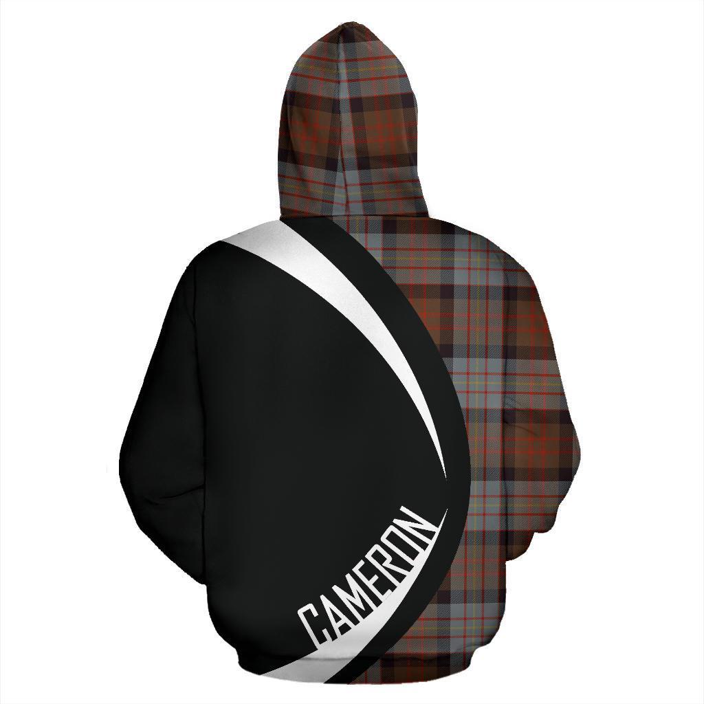 Printivon Cameron Of Erracht Weathered Tartan Crest Hoodie Circle Style
