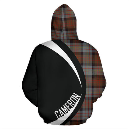 Printivon Cameron Of Erracht Weathered Tartan Crest Hoodie Circle Style
