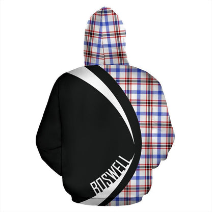 Printivon Boswell Modern Tartan Crest Hoodie Circle Style