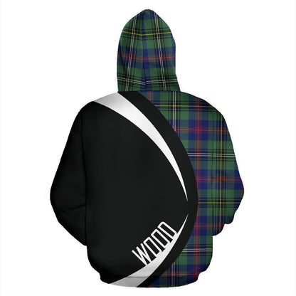 Printivon Wood Modern Tartan Crest Hoodie Circle Style