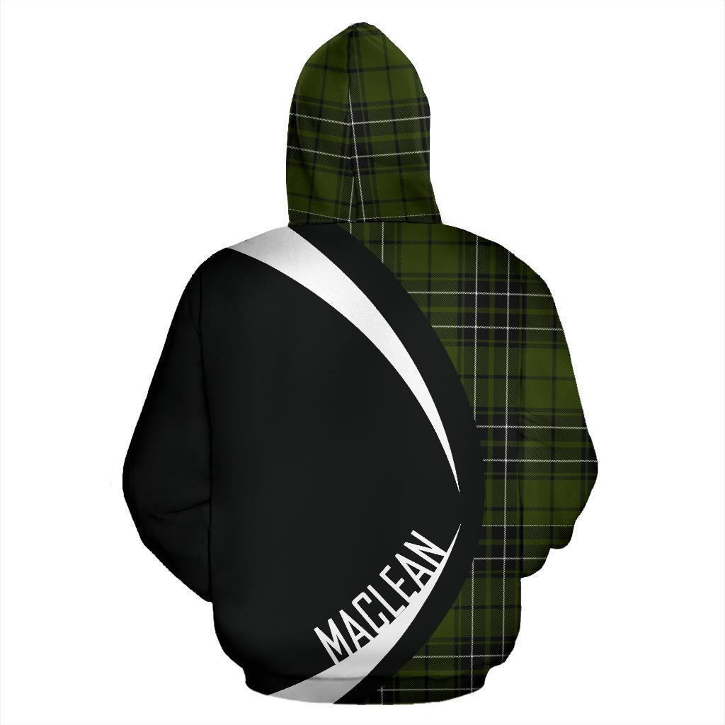 Printivon Maclean Hunting Tartan Crest Hoodie Circle Style