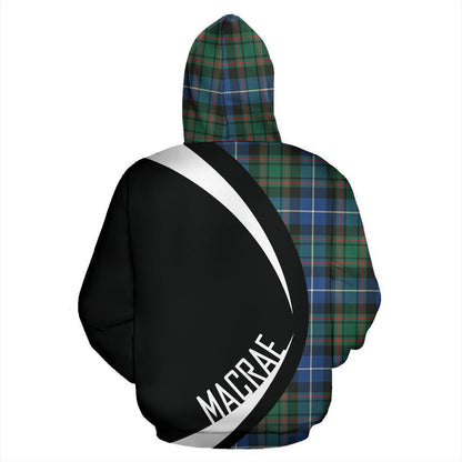 Printivon Macrae Hunting Ancient Tartan Crest Hoodie Circle Style
