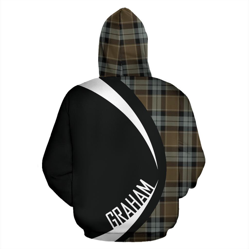 Printivon Graham Of Menteith Weathered Tartan Crest Hoodie Circle Style