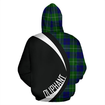 Printivon Oliphant Modern Tartan Crest Hoodie Circle Style