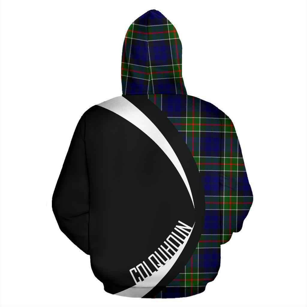 Printivon Colquhoun Modern Tartan Crest Hoodie Circle Style