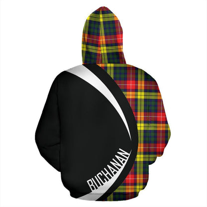 Printivon Buchanan Modern Tartan Crest Hoodie Circle Style