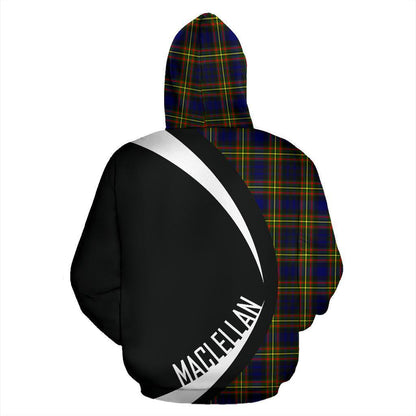 Printivon Maclellan Modern Tartan Crest Hoodie Circle Style