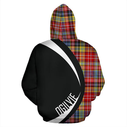 Printivon Ogilvie Of Airlie Ancient Tartan Crest Hoodie Circle Style