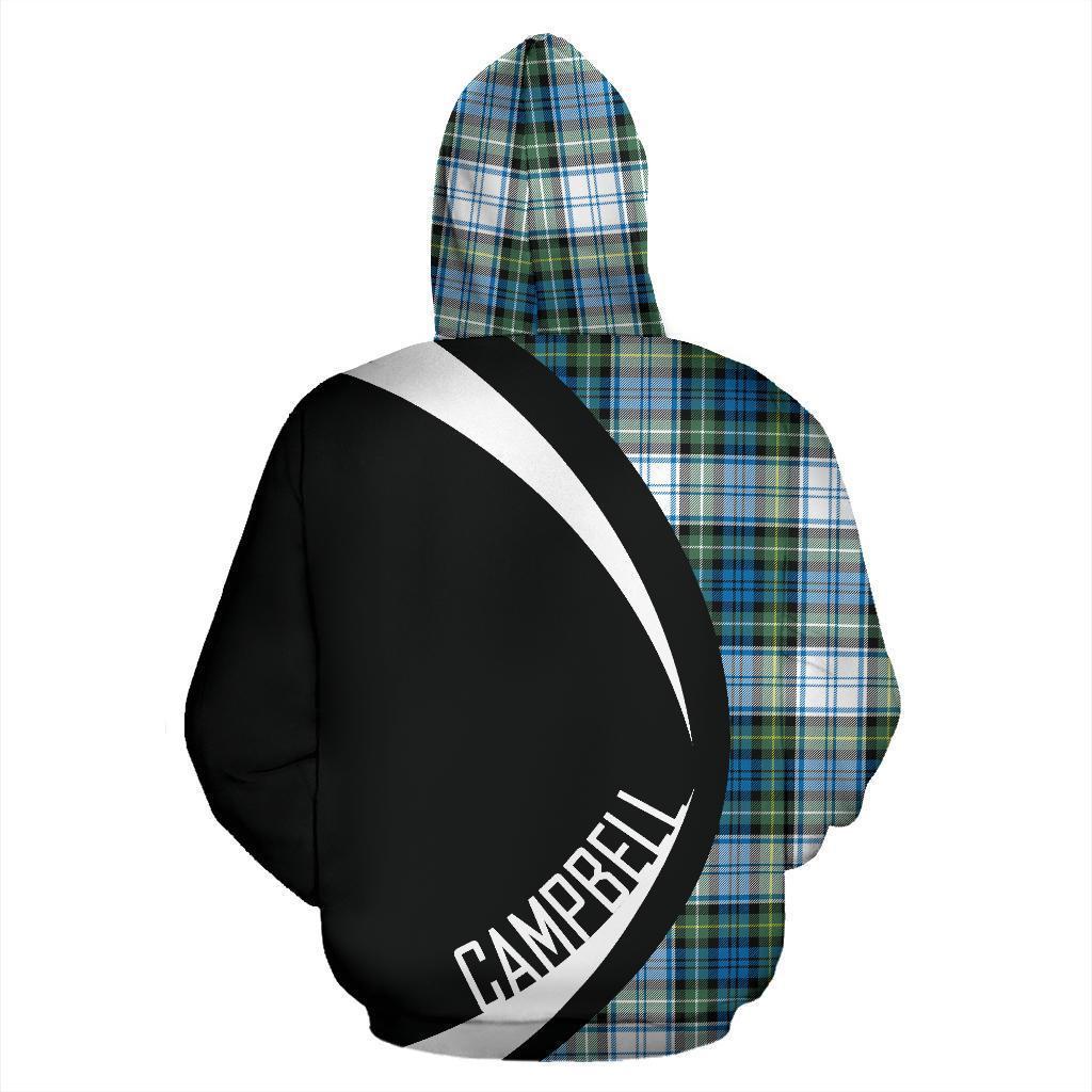 Printivon Campbell Faded Tartan Crest Hoodie Circle Style
