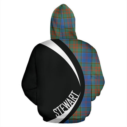 Printivon Stewart Of Appin Hunting Ancient Tartan Crest Hoodie Circle Style