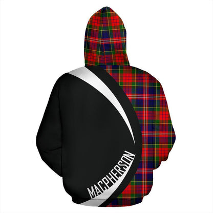 Printivon Macpherson Modern Tartan Crest Hoodie Circle Style
