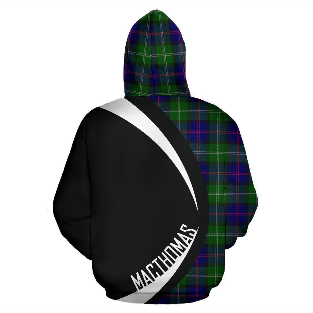 Printivon Macthomas Modern Tartan Crest Hoodie Circle Style