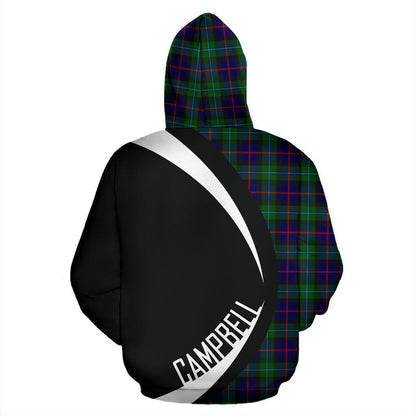 Printivon Campbell Of Cawdor Modern Tartan Crest Hoodie Circle Style