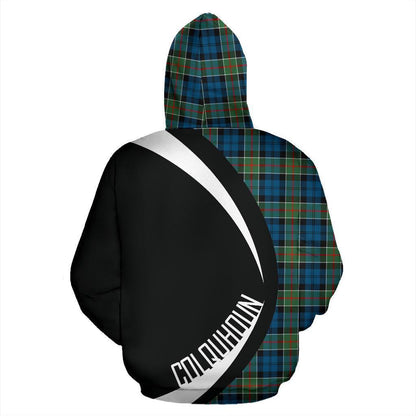 Printivon Colquhoun Ancient Tartan Crest Hoodie Circle Style
