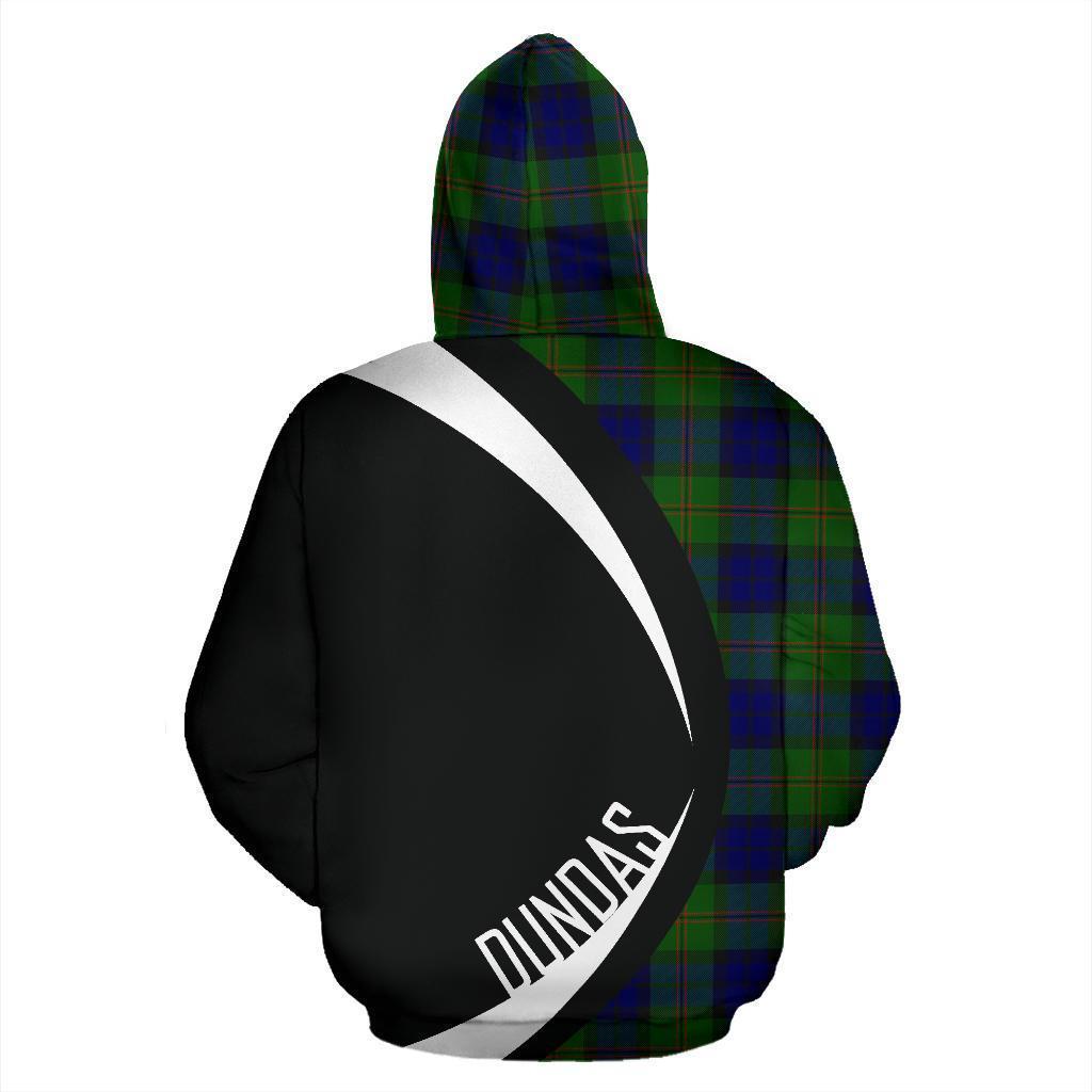 Printivon Dundas Modern Tartan Crest Hoodie Circle Style