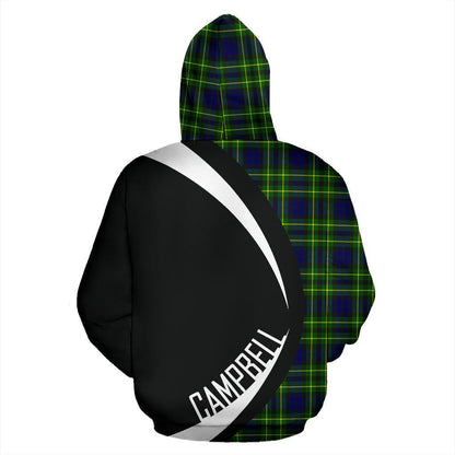 Printivon Campbell Of Breadalbane Modern Tartan Crest Hoodie Circle Style