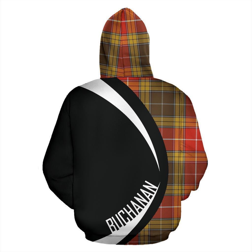 Printivon Buchanan Old Set Weathered Tartan Crest Hoodie Circle Style