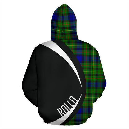 Printivon Rollo Modern Tartan Crest Hoodie Circle Style