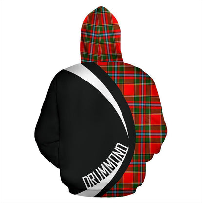 Printivon Drummond Of Perth Tartan Crest Hoodie Circle Style