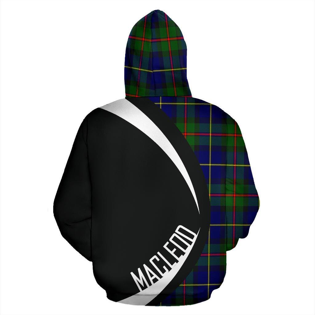 Printivon Macleod Of Harris Modern Tartan Crest Hoodie Circle Style