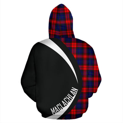 Printivon Maclachlan Modern Tartan Crest Hoodie Circle Style