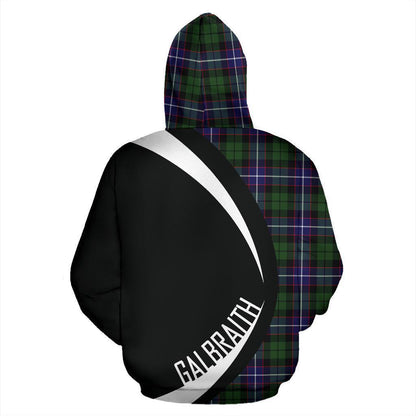 Printivon Galbraith Modern Tartan Crest Hoodie Circle Style
