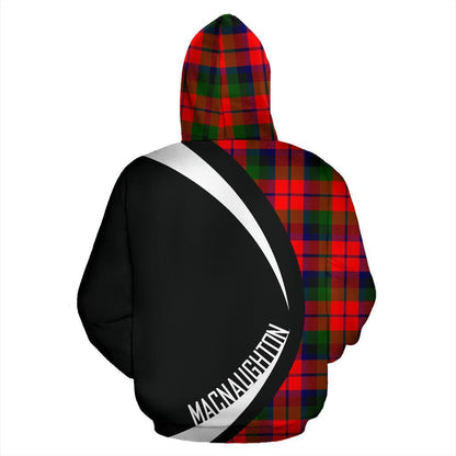 Printivon Macnaughton Modern Tartan Crest Hoodie Circle Style