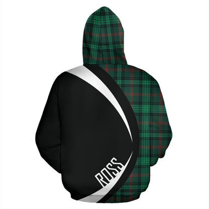 Printivon Ross Hunting Modern Tartan Crest Hoodie Circle Style