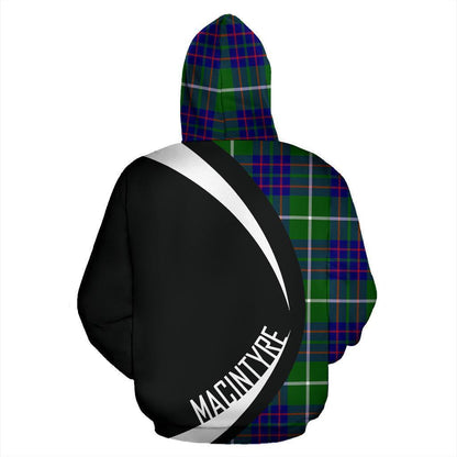 Printivon Macintyre Hunting Modern Tartan Crest Hoodie Circle Style
