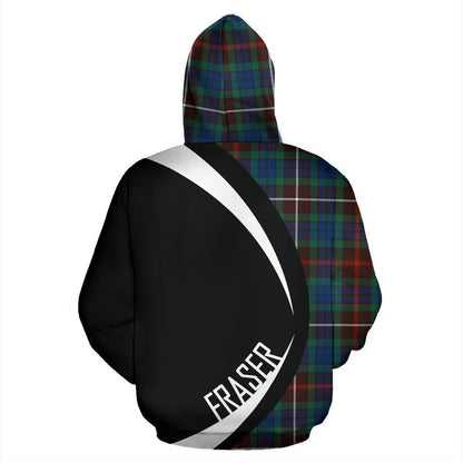 Printivon Fraser Hunting Ancient Tartan Crest Hoodie Circle Style