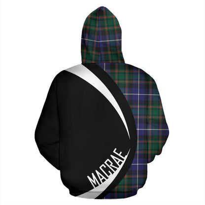 Printivon Macrae Hunting Modern Tartan Crest Hoodie Circle Style