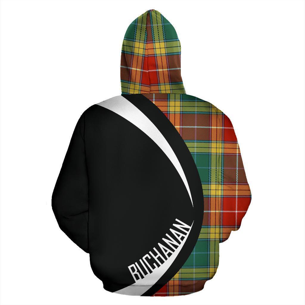 Printivon Buchanan Old Sett Tartan Crest Hoodie Circle Style