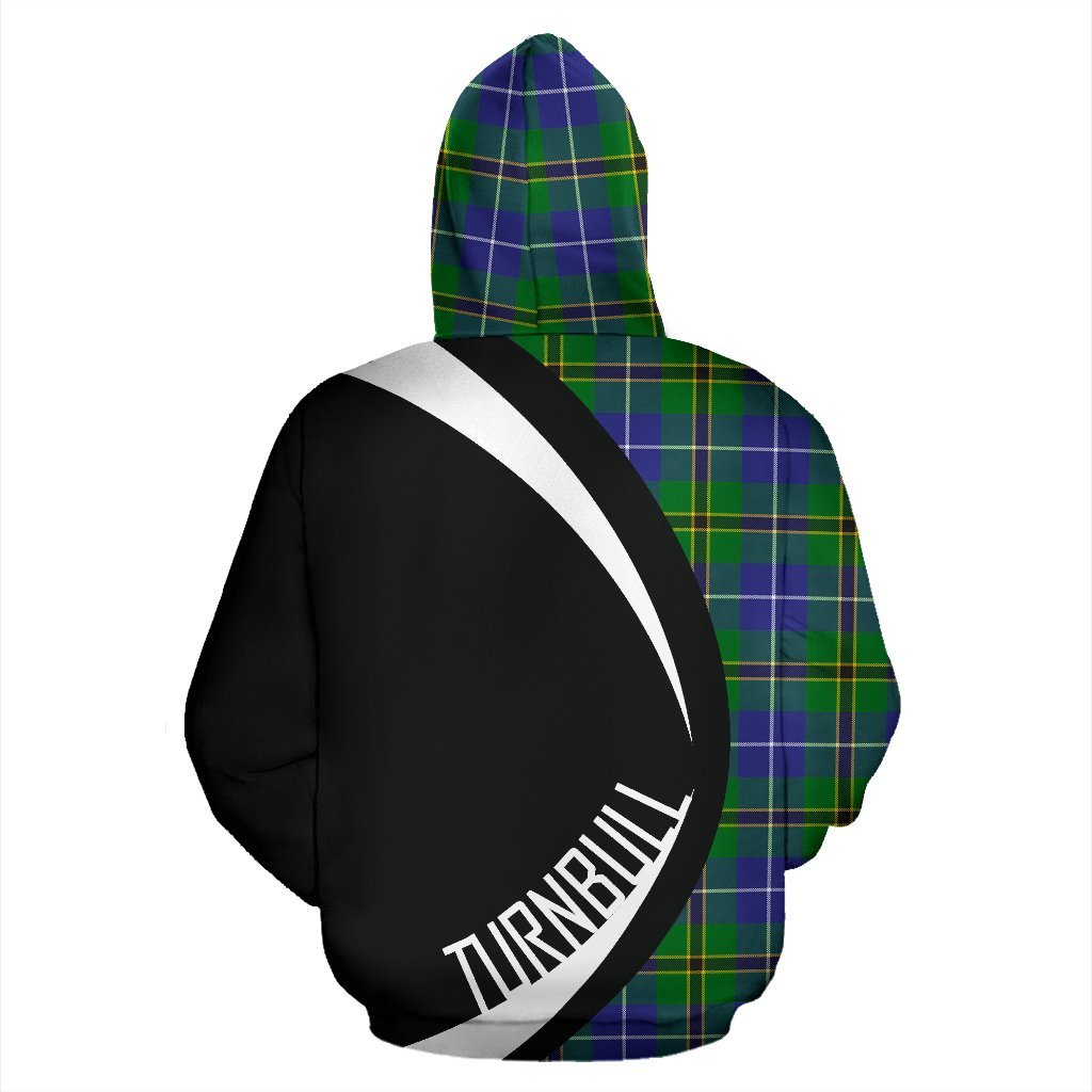 Printivon Turnbull Hunting Tartan Crest Hoodie Circle Style