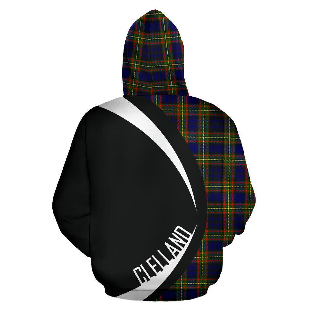 Printivon Clelland Modern Tartan Crest Hoodie Circle Style