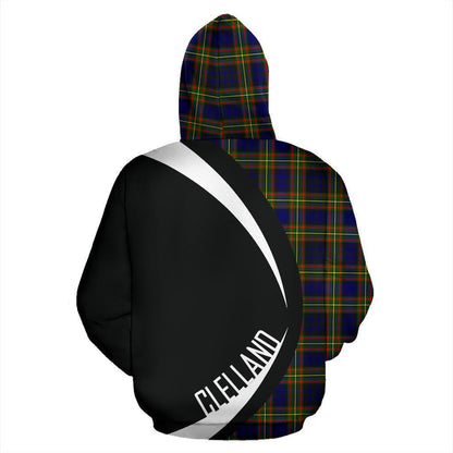 Printivon Clelland Modern Tartan Crest Hoodie Circle Style