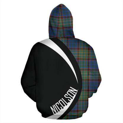 Printivon Nicolson Hunting Ancient Tartan Crest Hoodie Circle Style