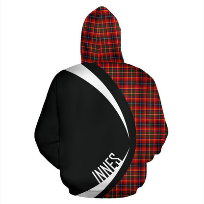 Printivon Innes Modern Tartan Crest Hoodie Circle Style