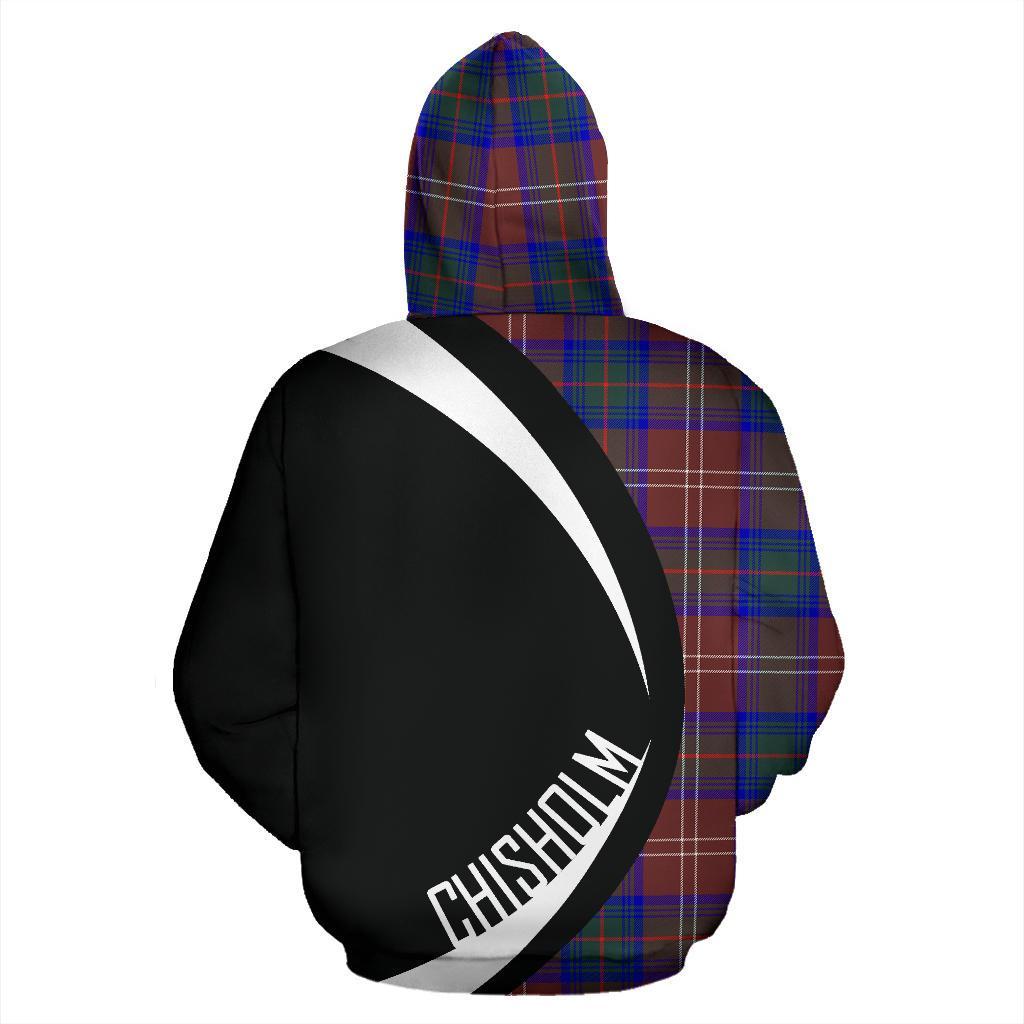Printivon Chisholm Hunting Modern Tartan Crest Hoodie Circle Style