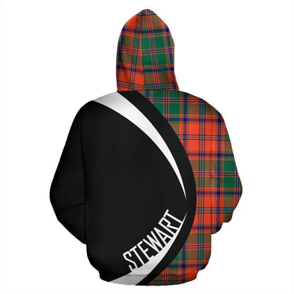 Printivon Stewart Of Appin Ancient Tartan Crest Hoodie Circle Style