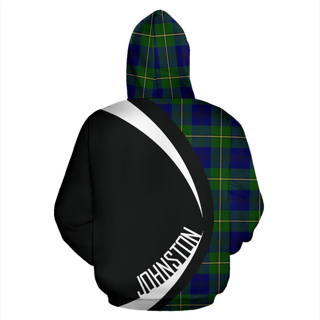 Printivon Johnston Modern Tartan Crest Hoodie Circle Style