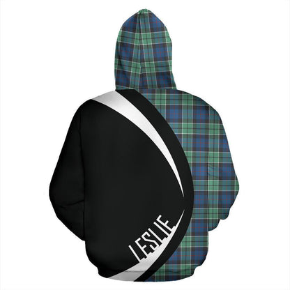 Printivon Leslie Hunting Ancient Tartan Crest Hoodie Circle Style