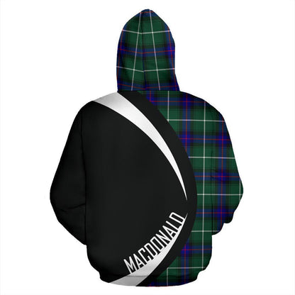 Printivon Macdonald Of The Isles Hunting Modern Tartan Crest Hoodie Circle Style