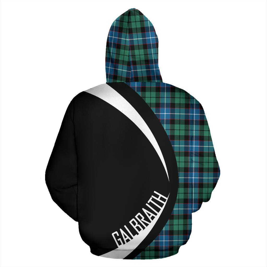 Printivon Galbraith Ancient Tartan Crest Hoodie Circle Style
