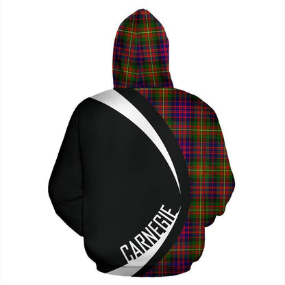 Printivon Carnegie Modern Tartan Crest Hoodie Circle Style