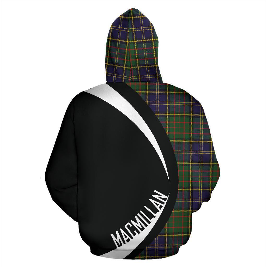 Printivon Macmillan Hunting Modern Tartan Crest Hoodie Circle Style