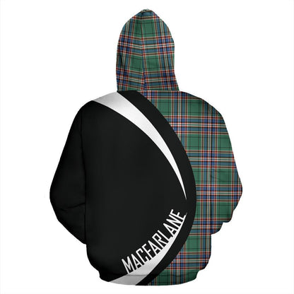 Printivon Macfarlane Hunting Ancient Tartan Crest Hoodie Circle Style