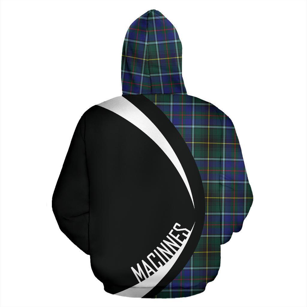 Printivon Macinnes Modern Tartan Crest Hoodie Circle Style